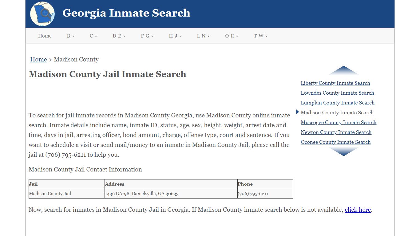 Madison County Jail Inmate Search