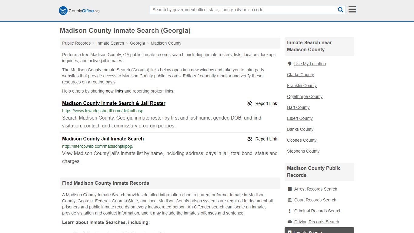 Inmate Search - Madison County, GA (Inmate Rosters & Locators)