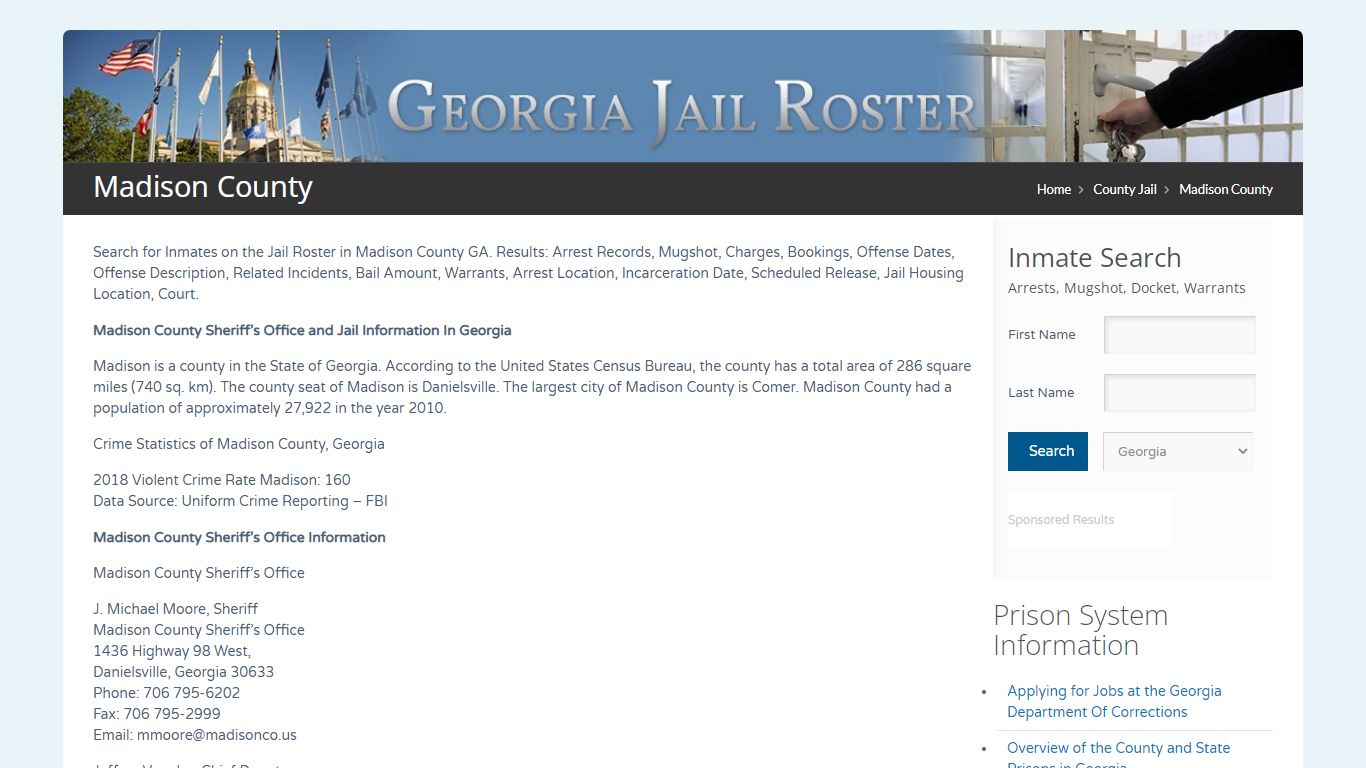 Madison County | Georgia Jail Inmate Search